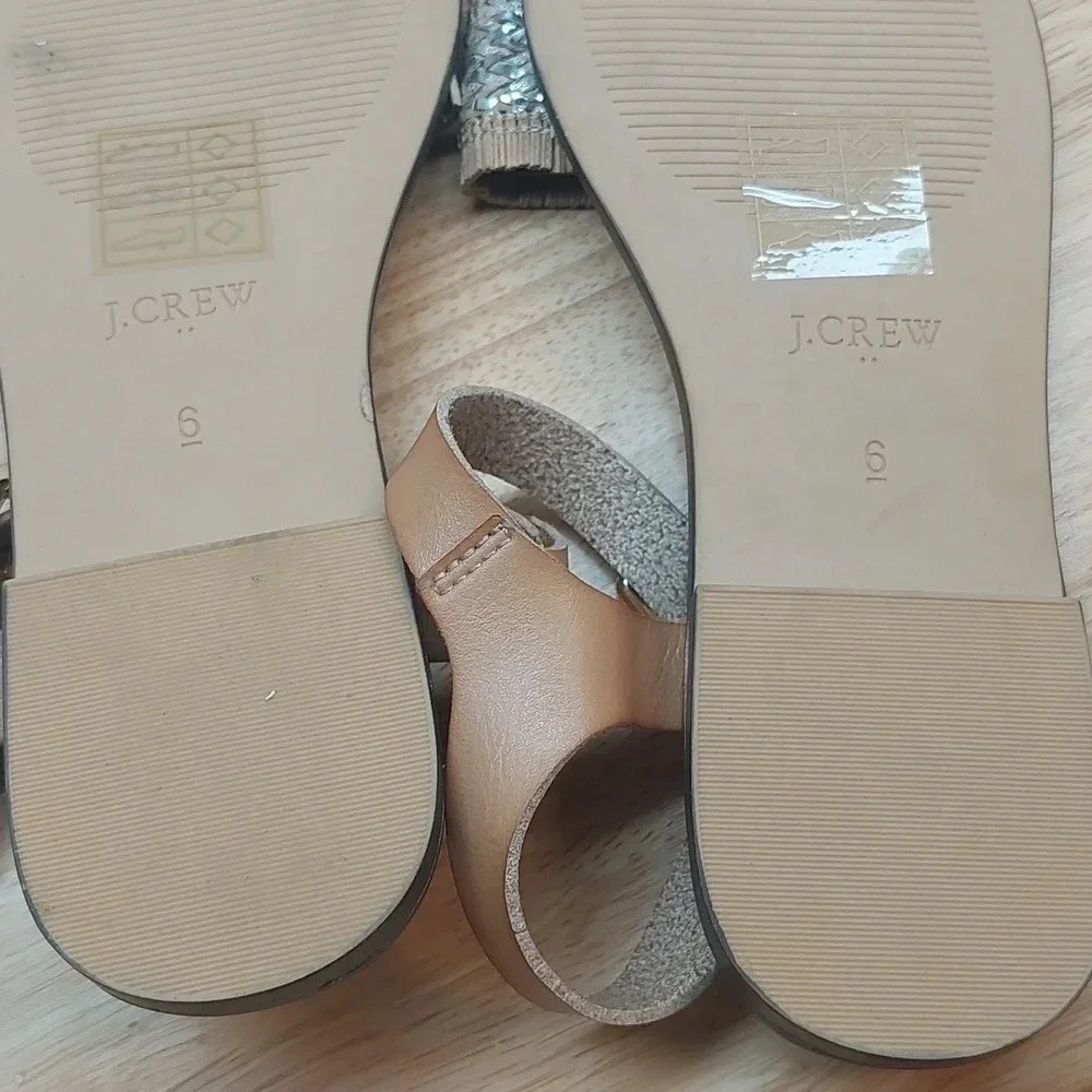 J.Crew Strappy Leather sequins summer sandals womens size 6 Boho